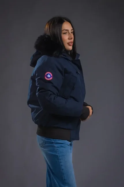 Doudoune Aria pour femme - Bleu marine Side