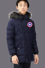 foncé Parka Bleu