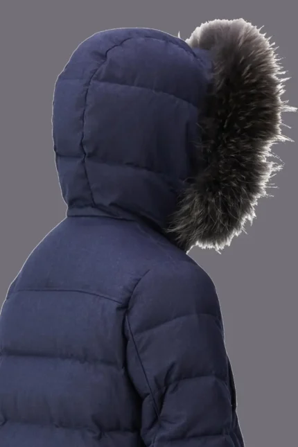 foncé Parka Bleu Hood